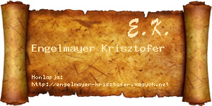 Engelmayer Krisztofer névjegykártya